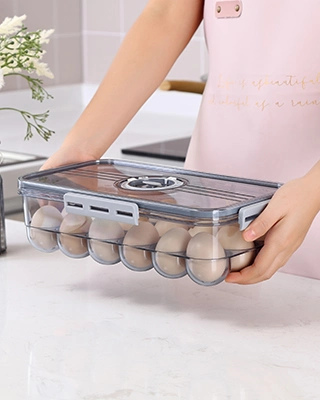 Household Kitchen Accessories Fridge Egg Organizer Storage Container Pet Clear Egg Holder