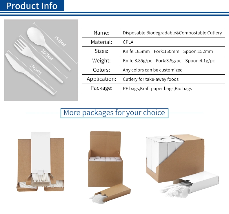 Special Design Widely Used Biodegradable Compostable Wheat Straw PLA Cutlery Set Flatware Set