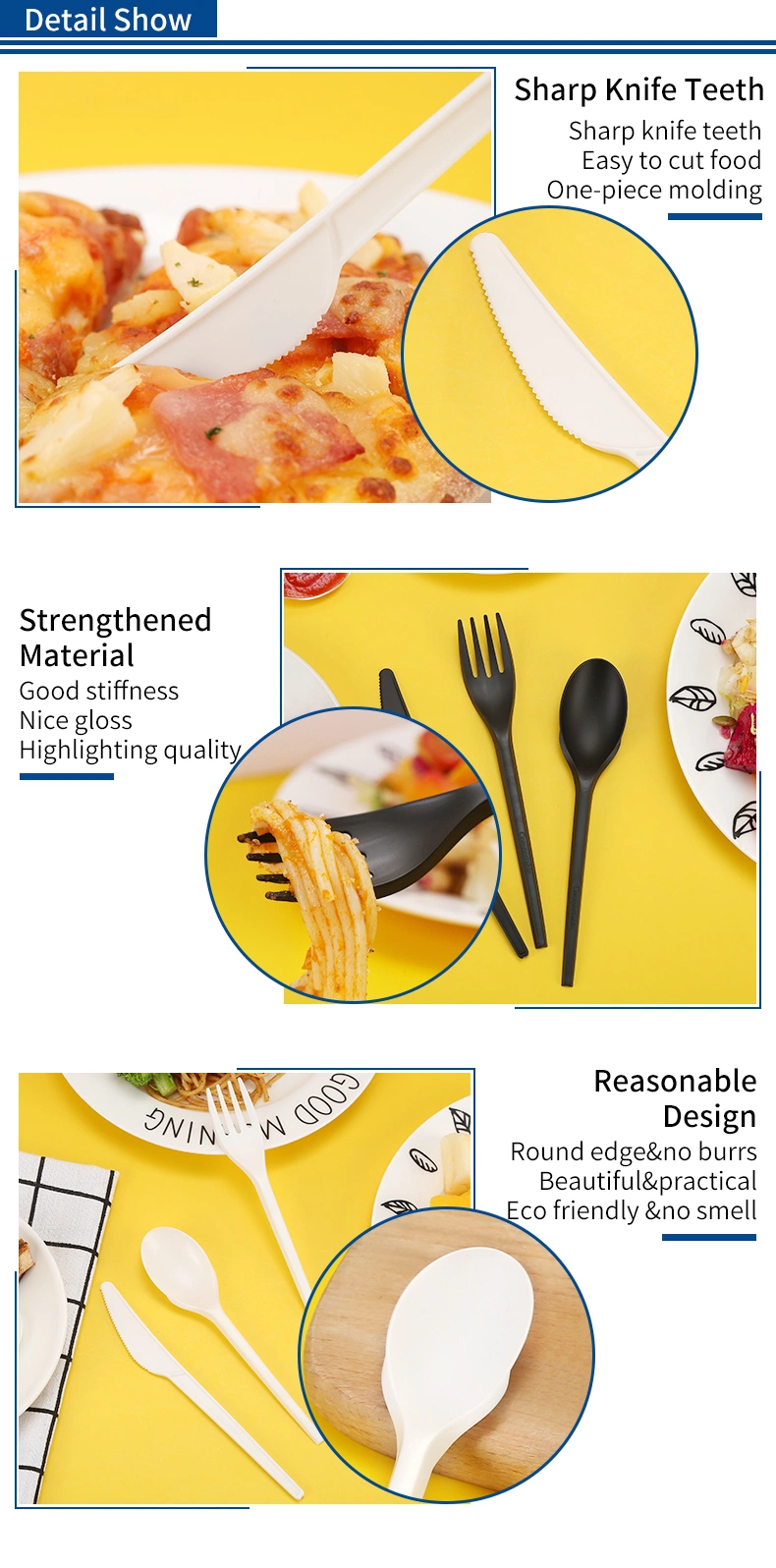 Special Design Widely Used Biodegradable Compostable Wheat Straw PLA Cutlery Set Flatware Set