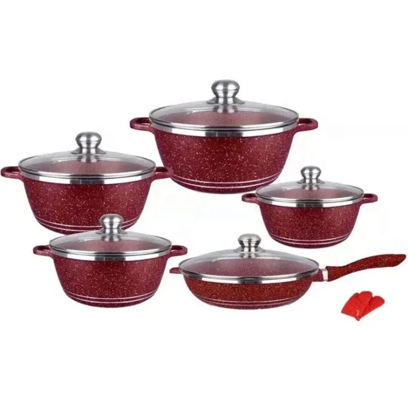 Hot Selling OEM 12PCS Die Cast Aluminum Cookware Set Nonstick Home Kitchen Casserole Fry Pan