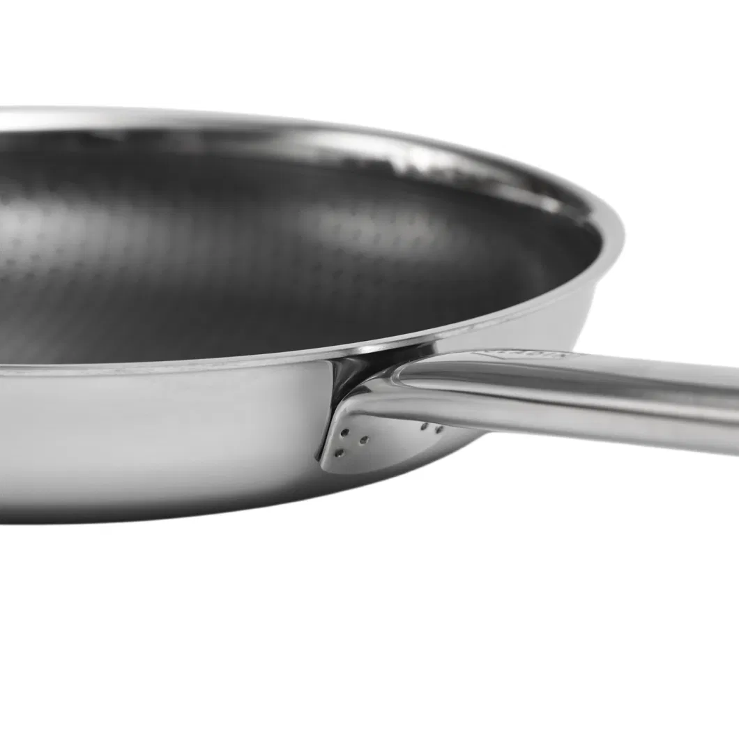 New Arrival Tri-Ply Stainless Steel Non-Stick Cookware Eterna Coating 28cm Fryingpan