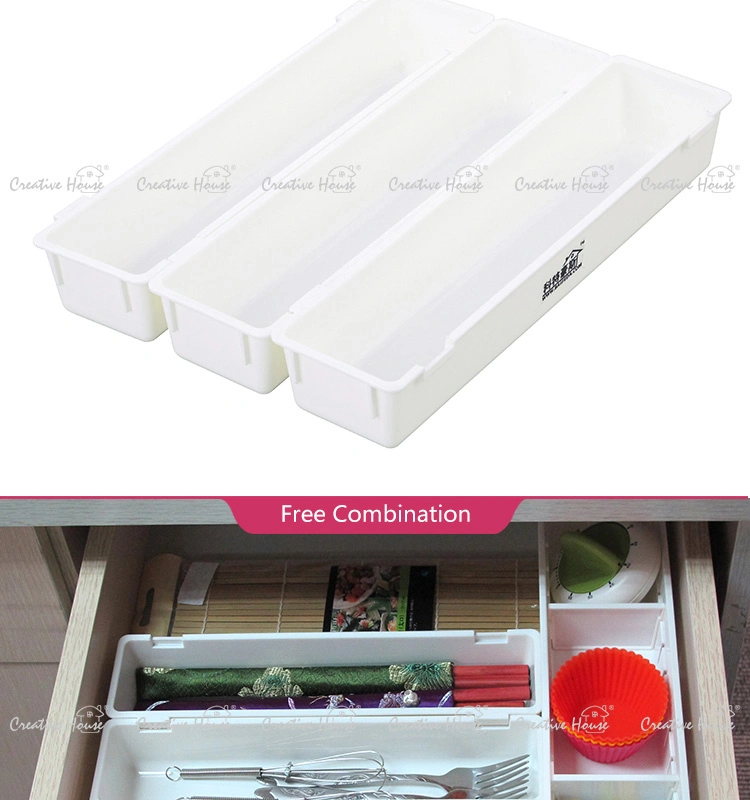 Multi-Purpose Combinations Acrylic Clear Tableware Tray 3piece Set Plastic Kitchen Drawer Organizer