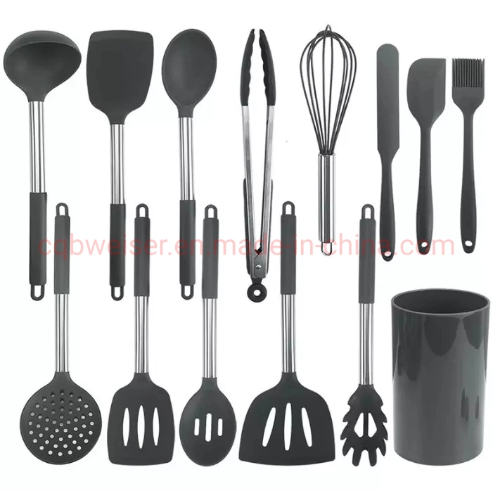 Kitchen Cooking Gadgets Silicone Kitchen Utensils with Stainless Steel Handle