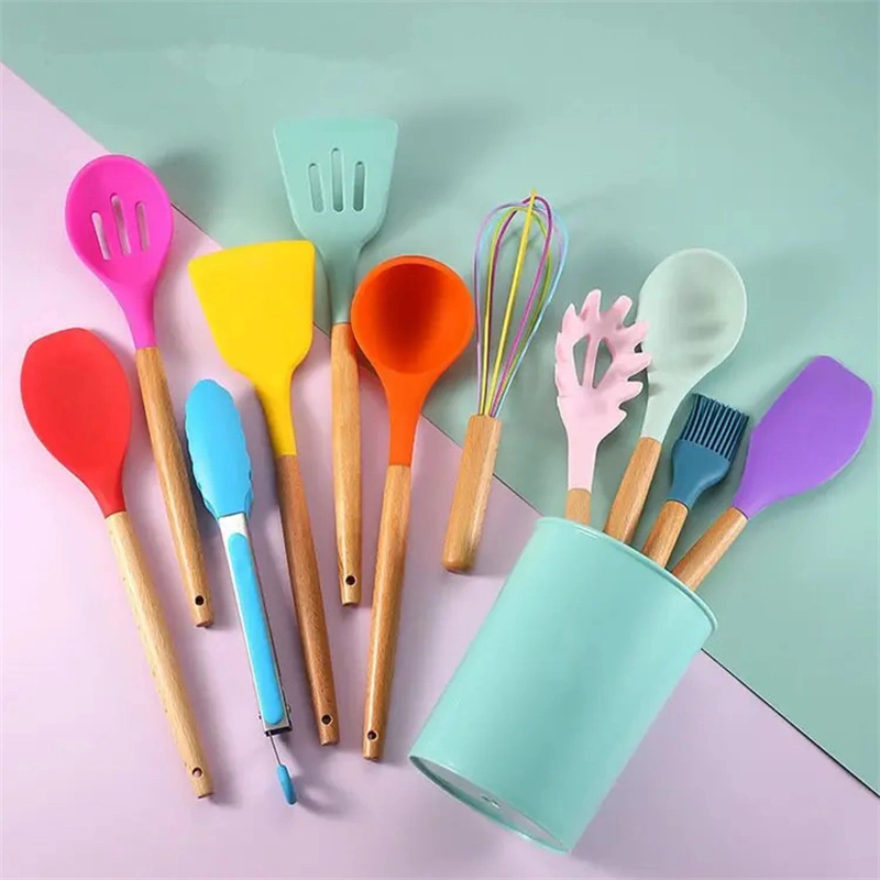 BPA Free Nonstick Kitchen Tools Colored Cooking Kitchen Gadgets Silicone Kitchen Utensils Set