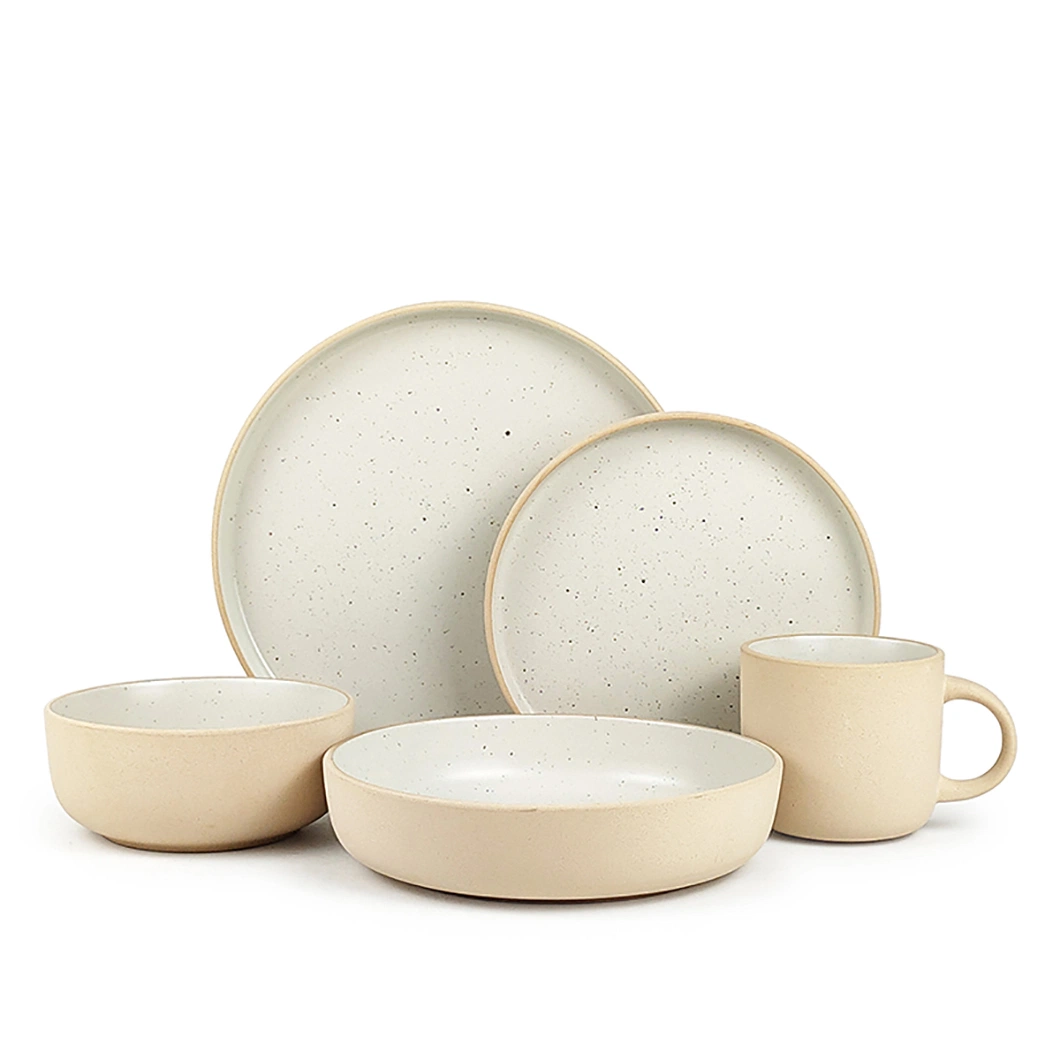 Free Sample Gray Color Ceramic Crockery Dinner Plates Set, Porcelain Restaurant Dinnerware Sets Tableware