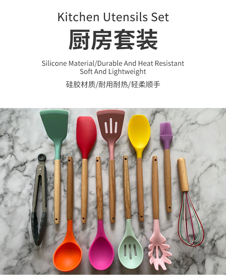 12 PCS Multi Purpose Cooking Accessories Tools Silicone Kitchen Utensil Storage Set
