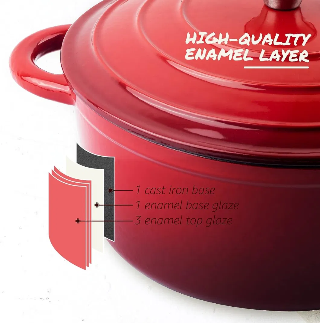 High Quality Factory Price Enamel Coating Cast Iron Cooking Pot Casserole Dutchoven