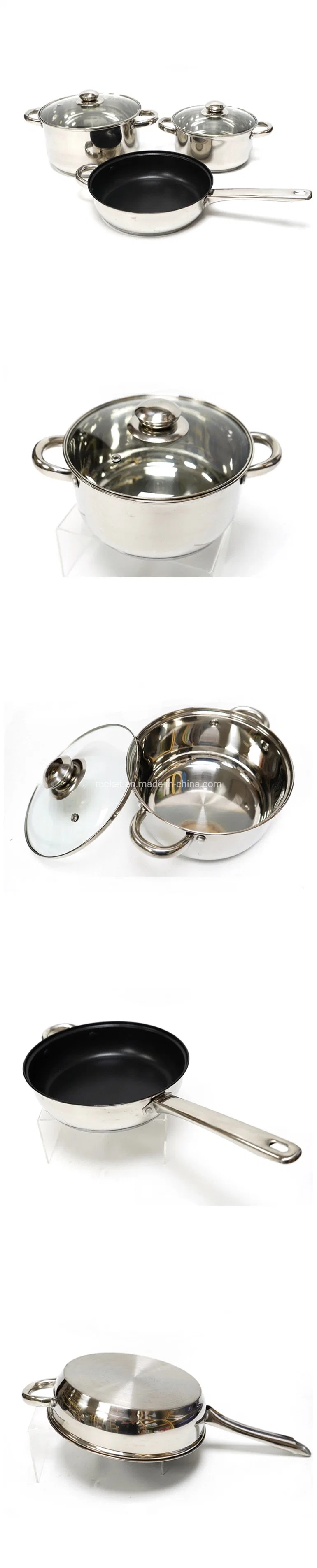 Kitchen Tools Hotel Home OEM Outdoor Camping Stainless Steel Cooking Pot Set Non Stick Cookware