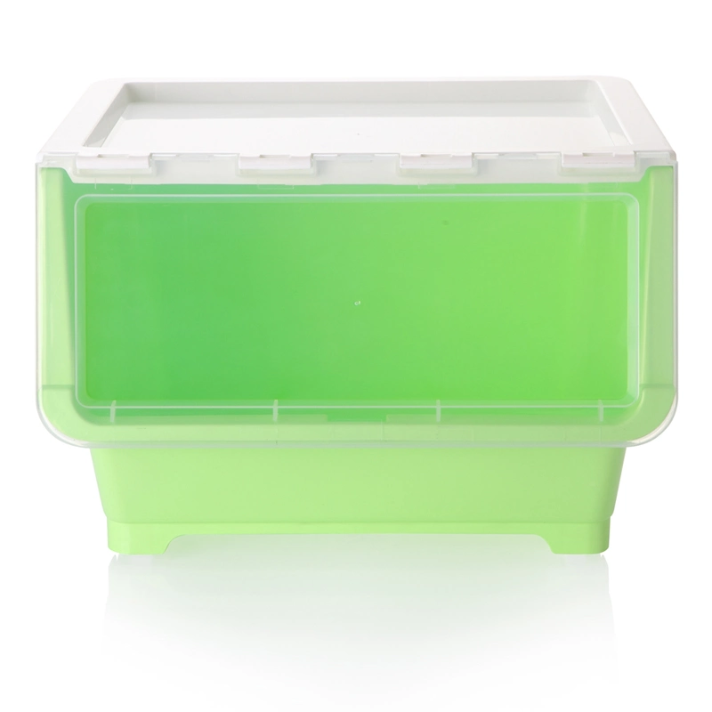 Plastic Storage Bins with Lid, PP Stackable Storing Basket Bins