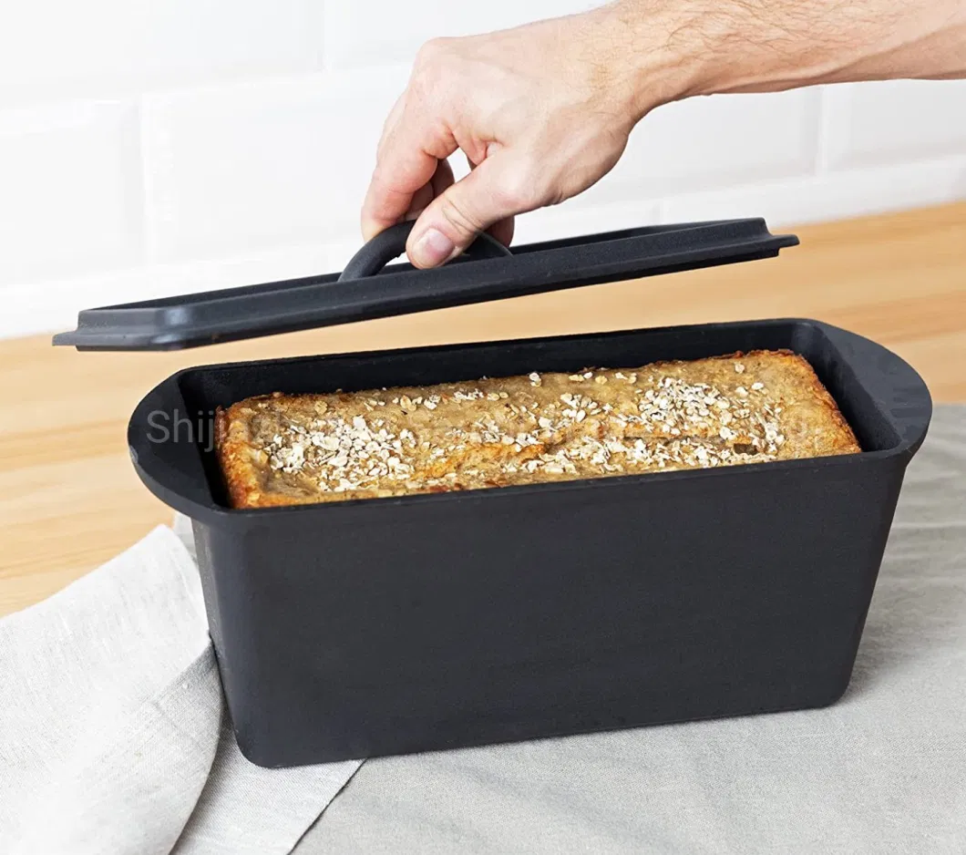 Cast Iron Rectangle Bakeware Bread Baking Loaf Pan with Lid