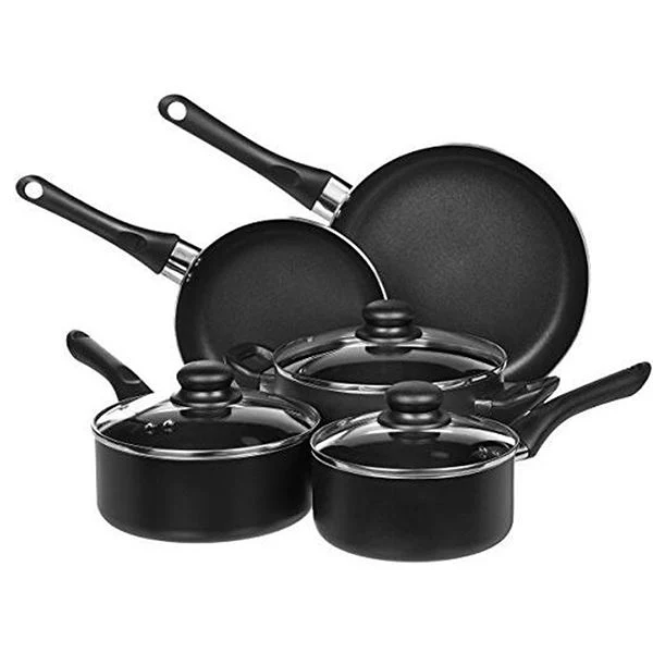 Aluminum Alloy Kitchen Cooking Pot Frying Pan Casserole Cookware Sets with Glass Lid