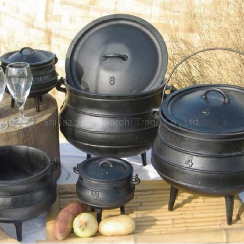 Pre-Seasoned Hot Camping for Picnic with 3 Legs Cookware South African Cast Iron Cauldron