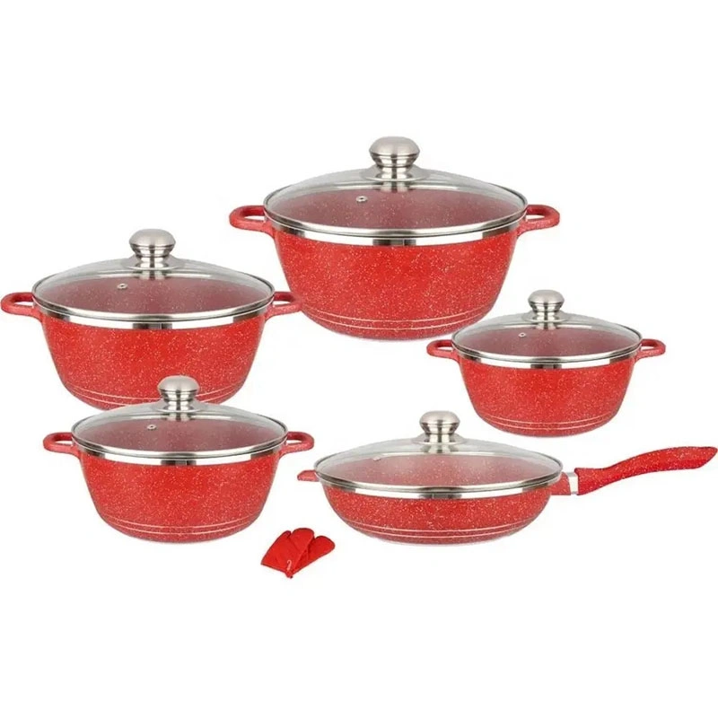 Hot Selling OEM 12PCS Die Cast Aluminum Cookware Set Nonstick Home Kitchen Casserole Fry Pan