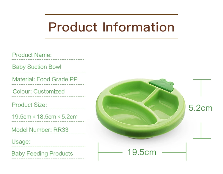 BPA Free Food Grade Plastic Suction Bowl Baby Baby Feeding Bowl Ses Baby Bowl and Spoon