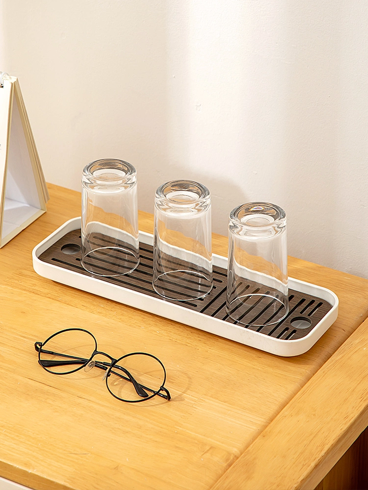 1026 Kitchen Sink Organizers Tray Wooden Sponge Holder Countertop Fruits Mugs Cups Draining Board Tray Dish Drying Rack