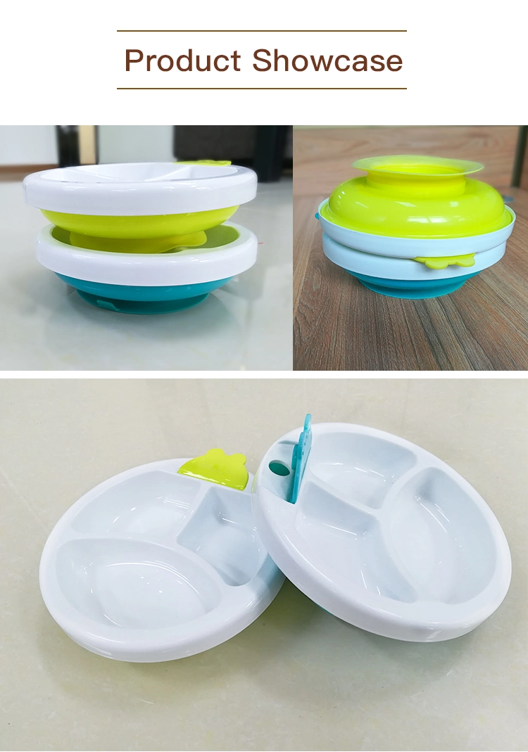 BPA Free Food Grade Plastic Suction Bowl Baby Baby Feeding Bowl Ses Baby Bowl and Spoon