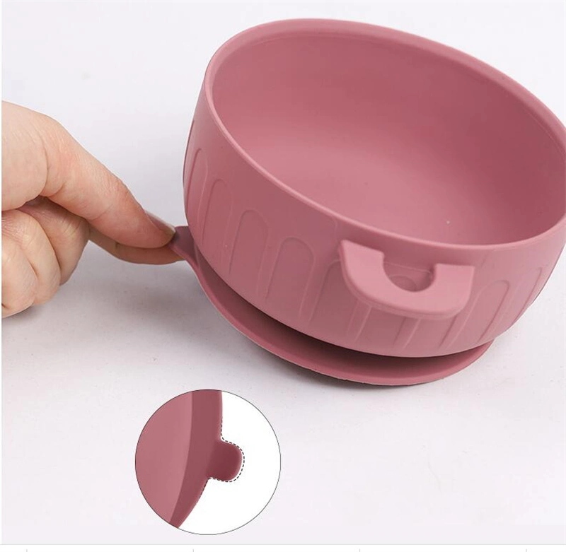 OEM ODM Silicone Baby Suction Bowl Colored Child Bowl with Lid for Home