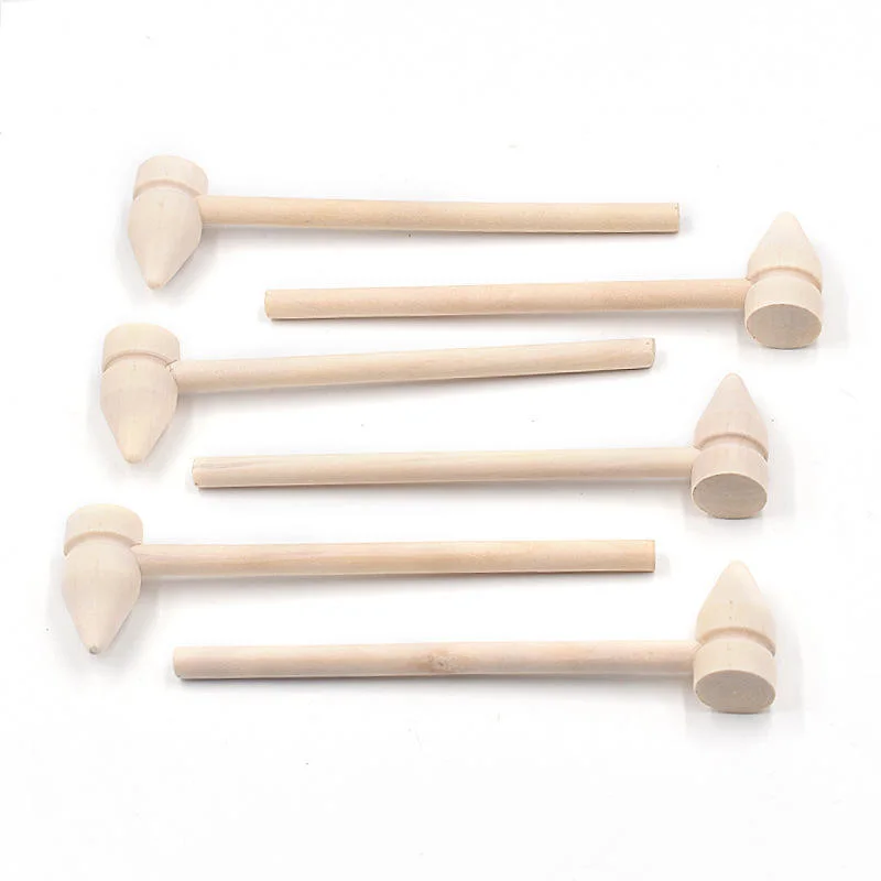 Small Mini Wooden Hammer Mallet Pets Toys and Accessories Wooden Crafts Cake Tools Crab Smith Chasing Hammer for Chocolate