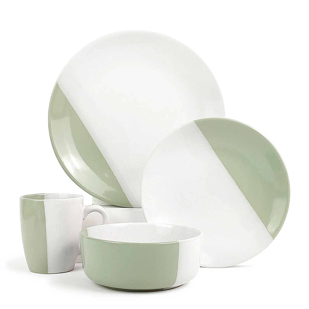 Custom Logo Crockery Restaurant Ceramic Dinnerware Stoneware Dinner Set Stoneware Tableware