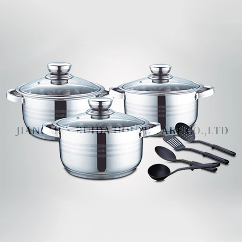 10PCS Stainless Steel Cookware Casserole Set with Kitchen Tools
