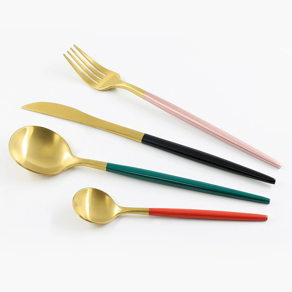New Design Cutlery Set Stainless Steel Dinnerware Set with Golden Handle