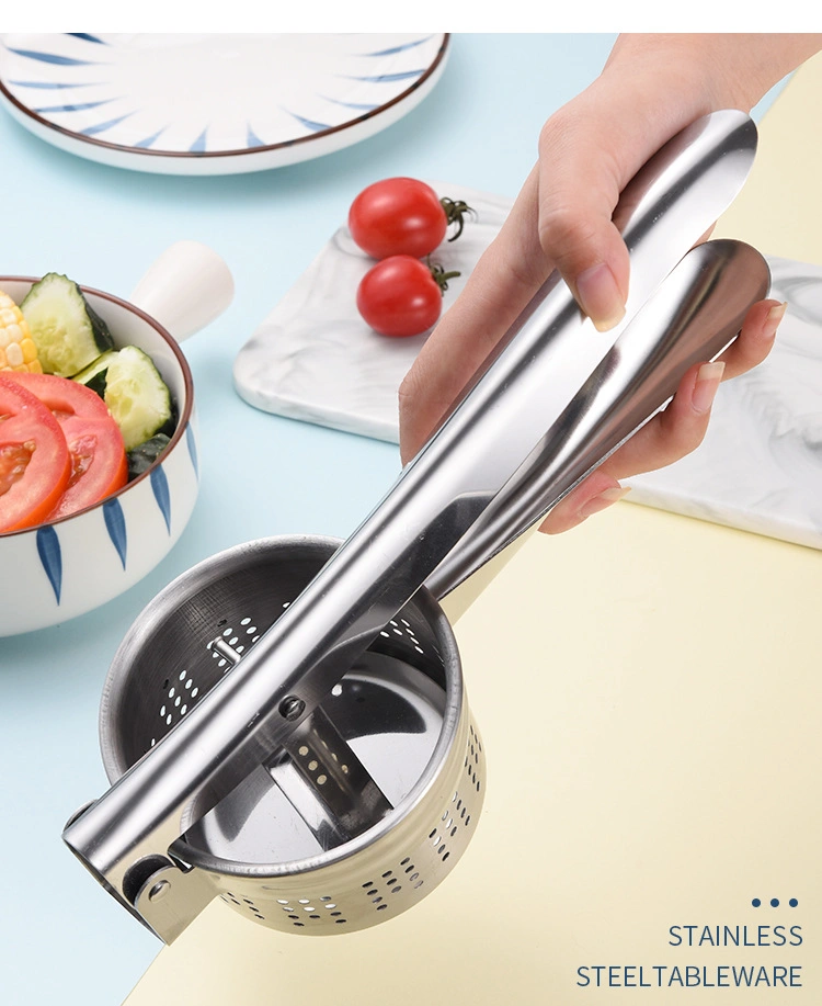 Stainless Steel Lemon Garlic Fruit Vegetable Squeezer Mill Manual Juicer Mashed Potato Kitchen Tool