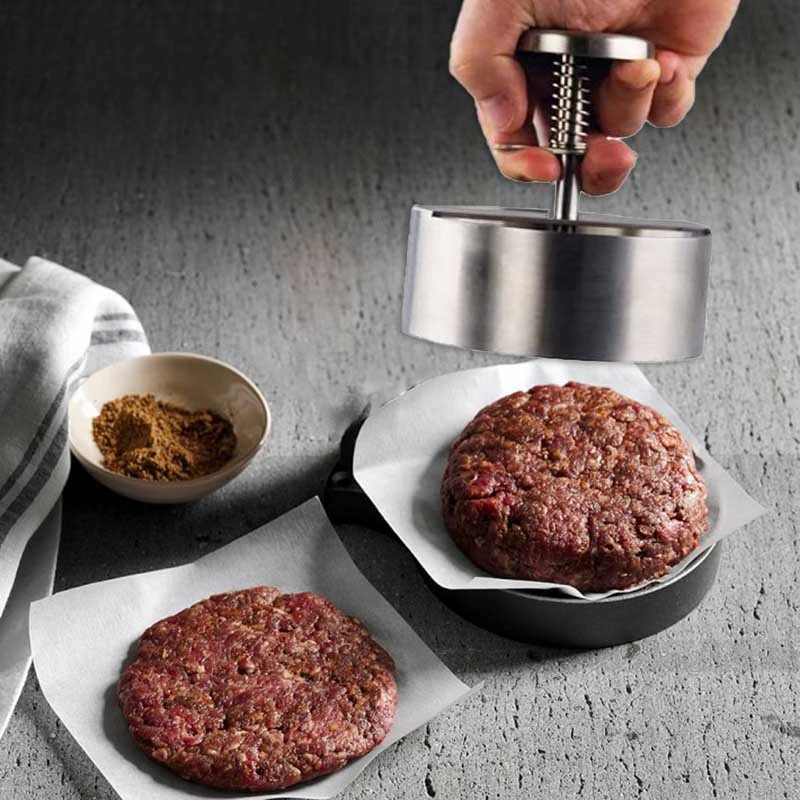BBQ Tools 3 in 1 Plastic Manual Stuffed Meat Mold Double Hamburger Press Patty Maker Burger Press