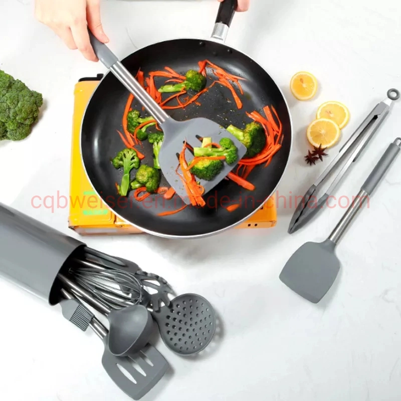 Kitchen Cooking Gadgets Silicone Kitchen Utensils with Stainless Steel Handle