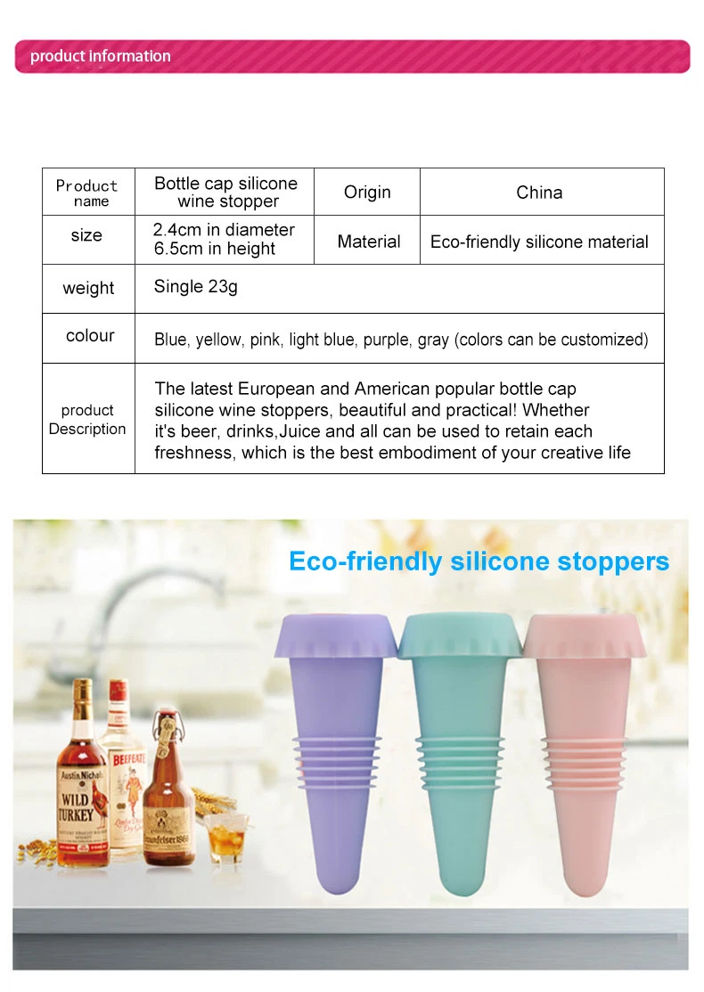 Silicone Vacuum Bottle Stoper Liquor Outlet Wine Stop Bottle Bar Tools High Quality Kitchen Accessories
