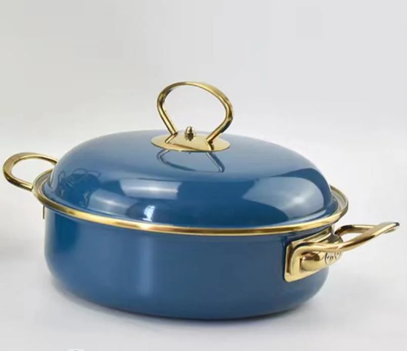 Pot Cast Iron Enamel Coating Pots Casserole Water Kettle Home Kitchen Cookware Hotpots