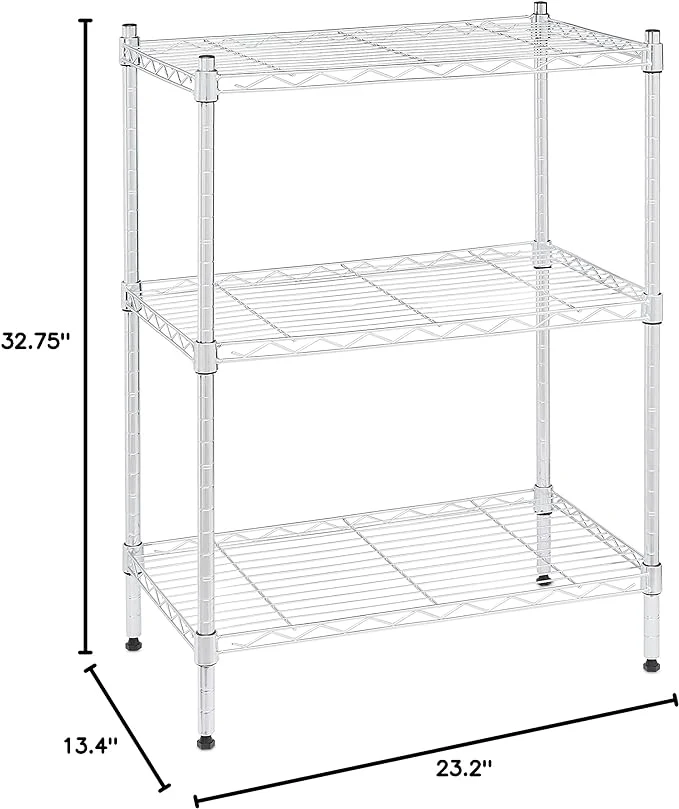 Chrome Metal Rack Wire Shelf Display Home Storage