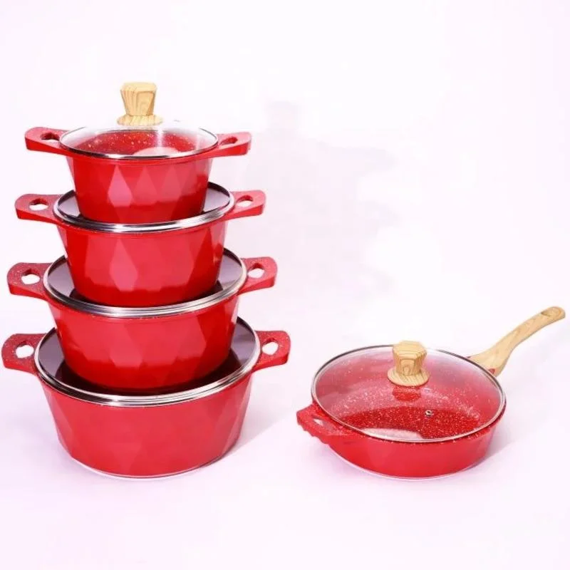 Best Sale Kitchen Cookare Food Hot Pot Sets Pans Sets Cookware 304 Stainless Steel OEM Packing Double Handle Cooking Pot