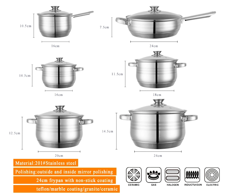 Chinese Factory Nonstick 12 PCS Cookware Set Wholesale Kitchen Cookware