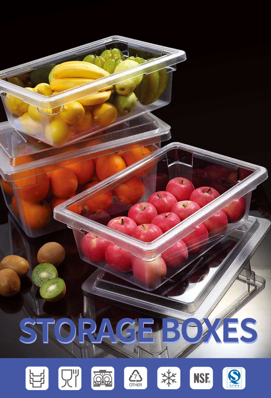 PC Polycarbonate Plastic Box with Lid Food Storage Container