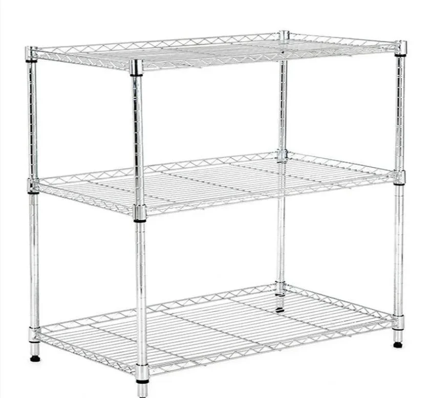 Adjustable Rack Metal Trolley Storage Dor Kitchen Shelves Chrome Wire Shelving