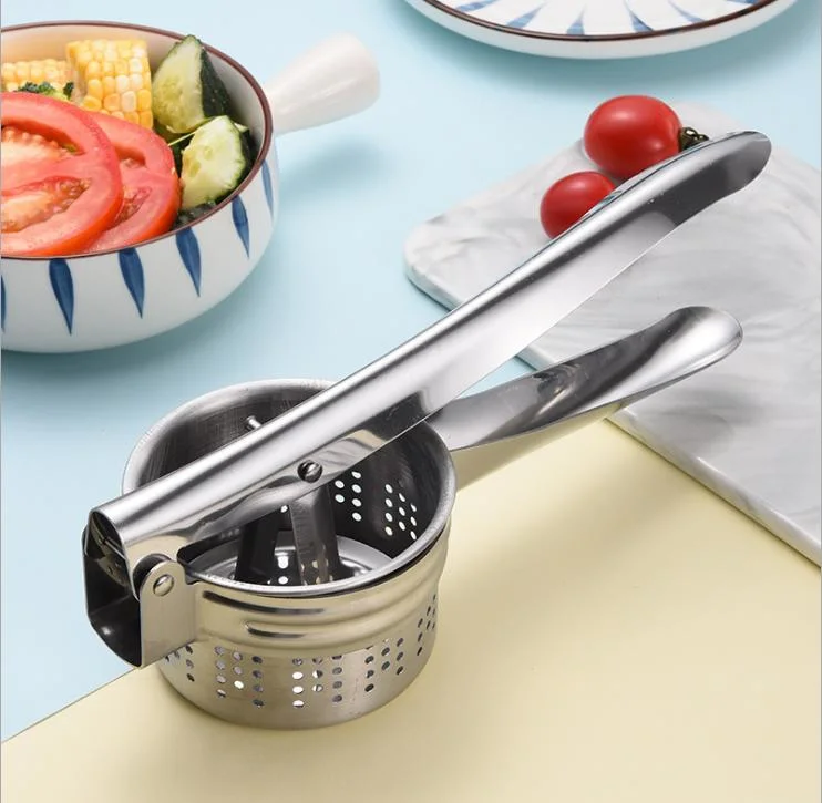 Stainless Steel Lemon Garlic Fruit Vegetable Squeezer Mill Manual Juicer Mashed Potato Kitchen Tool