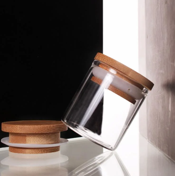 Hot Sale Mini Small Household Kitchen Refrigerator Storage Glass Spice Jars with Bamboo Lid