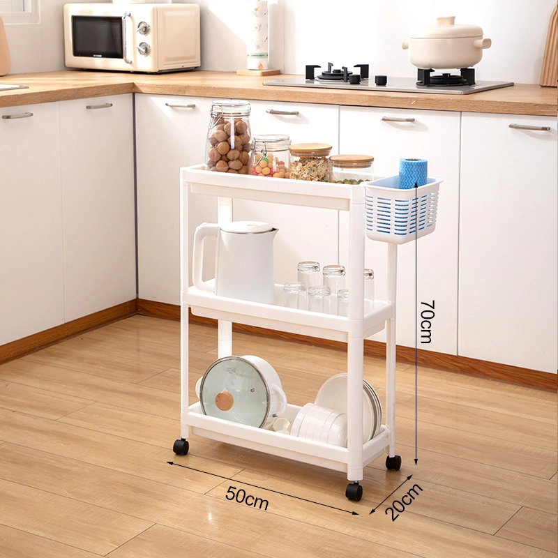 3 Layers Multifunction Home Bathroom Kitchen Storage Rack Organizer Vegetable Shelving Units Holders with Wheels