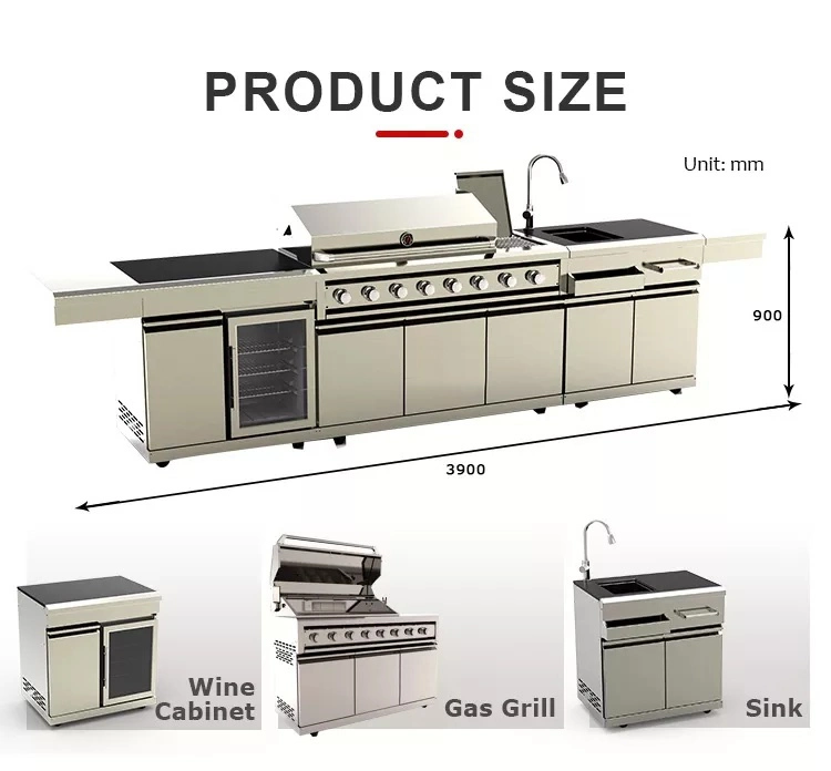 Professional Manufacturer BBQ Tool Set Grill Cabinet Island Kitchen