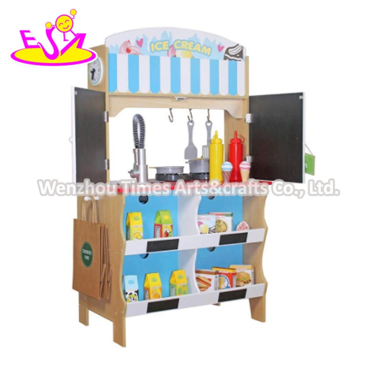 2020 New Released Standing Wooden Play Stove Top for Children W10c536