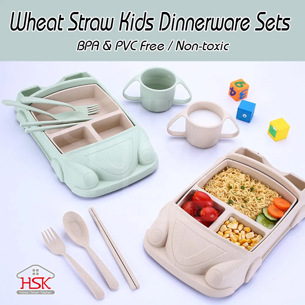 Wheat Straw Eco-Friendly Kid&prime;s Dinnerware Sets