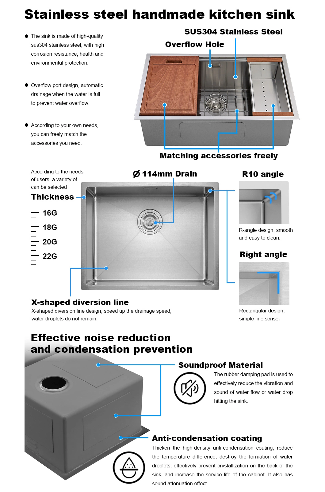 High Quality SS304 30inch Topmount Double Bowl with Faucet Hole