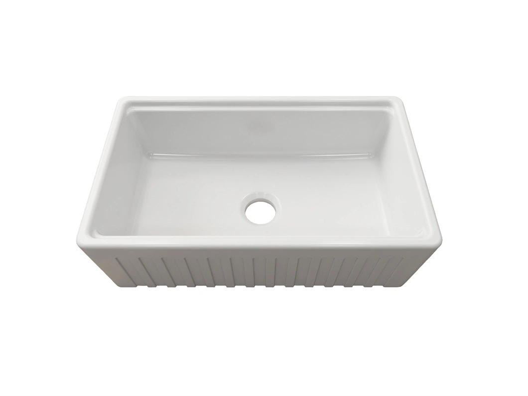 Wholesale Undermount Single Bowl Farmhouse Rectangular Apron Front Porcelain Sink Ceramic Kitchen