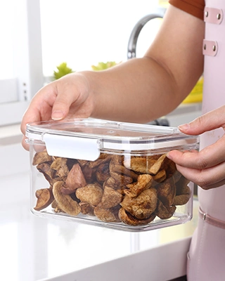 Pantry Organization Storage Bins Home Use Food Container Clear Food Safestackable Plastic 1600ml Sealed Lid Food Container