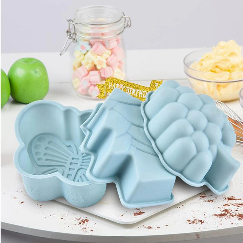 12 PCS Silicone Molders Christmas Tree Grapes Butterfly Cake Molders Non-Stick Bread Baking Pan Homemade Cake Tools Esg11950