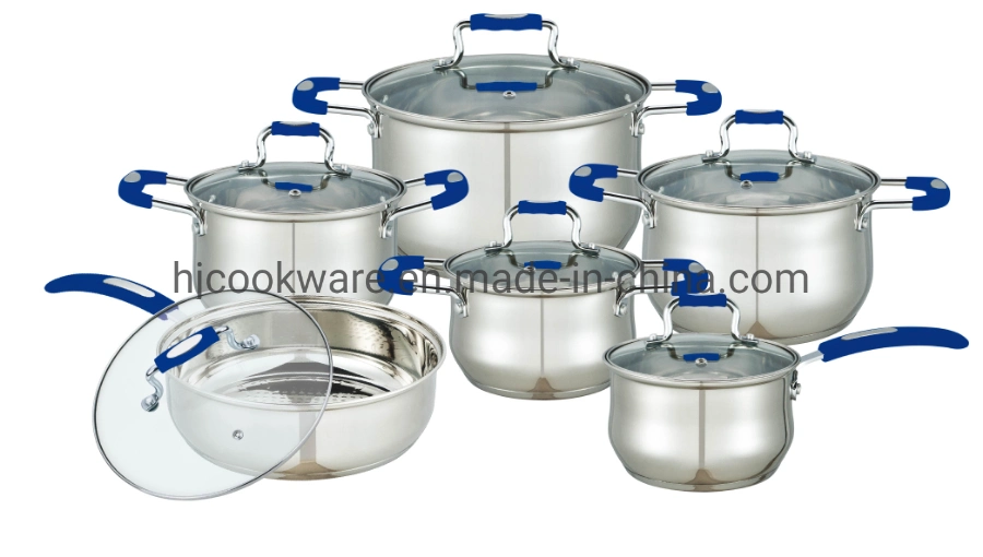 Custom Kitchen Utensils Wide Edge Kitchenware Stainless Steel Cookware Set