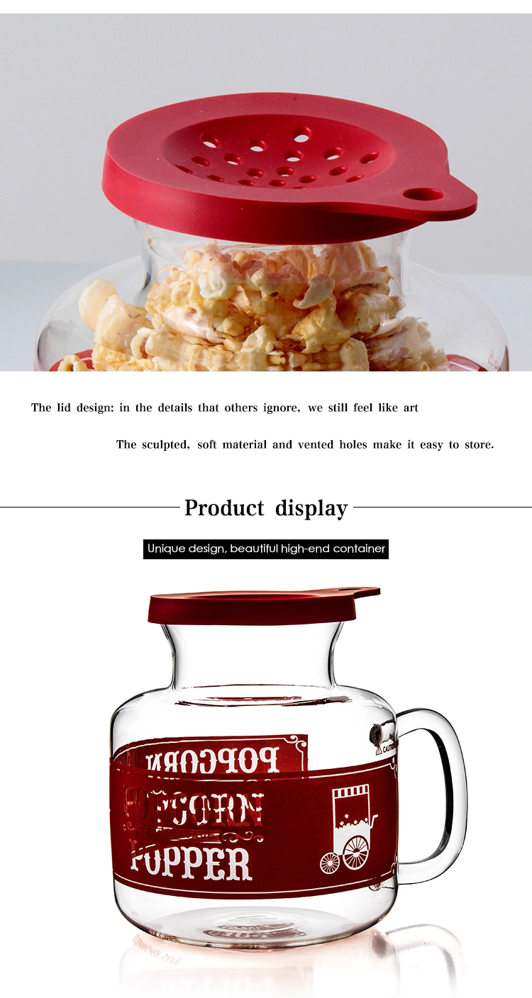 New Design Microwave Micro-Pop Popcorn Popper Glass Bakeware, Popcorn Bakeware