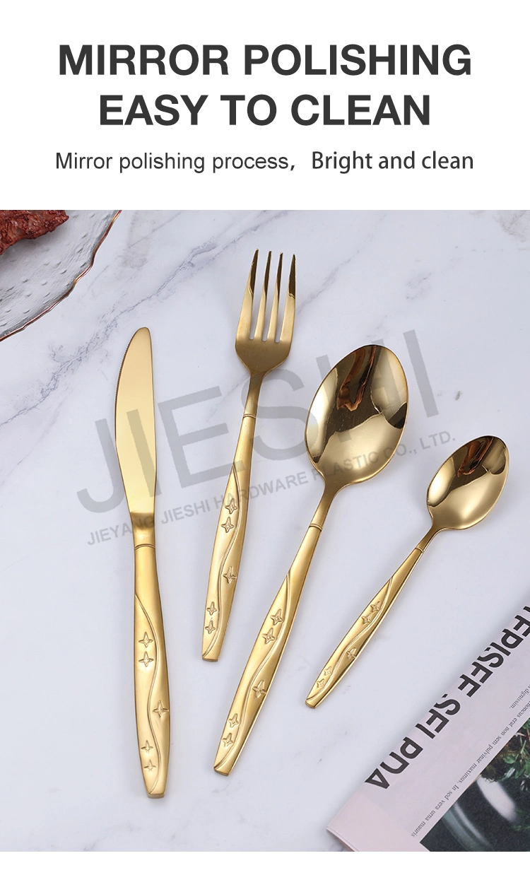 Luxury Tableware Golden Dinnerware Stainless Steel Cutlery Set