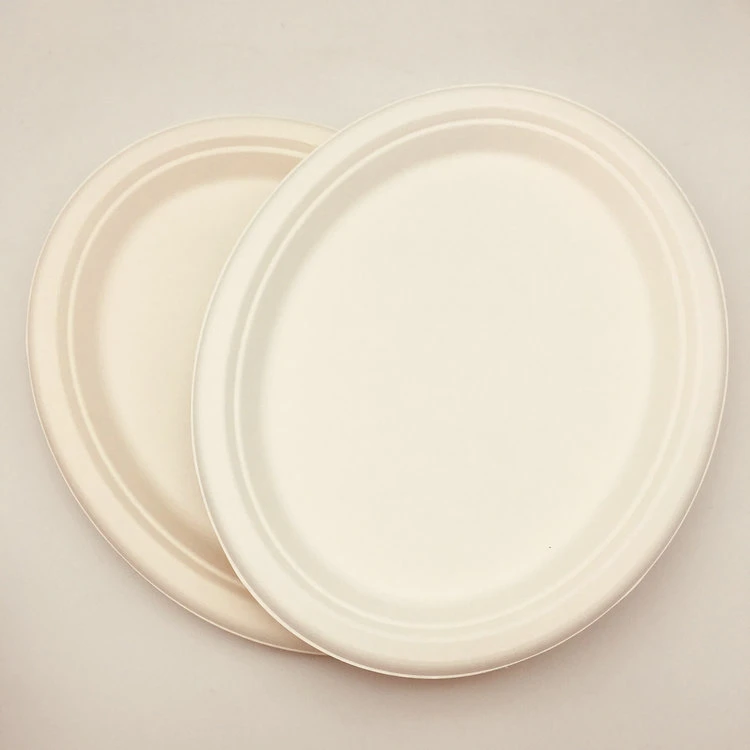 Food Grade Disposable Dinnerware Bagasse Oval Plates