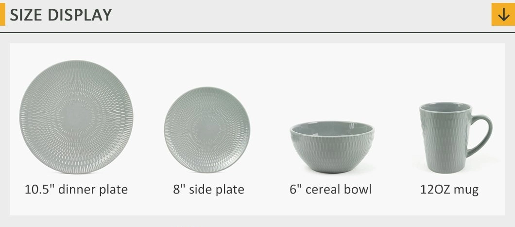 Western Nordic 12 Piece Ceramic Dinner Plates Set Dinnerware Tableware Dinner Set
